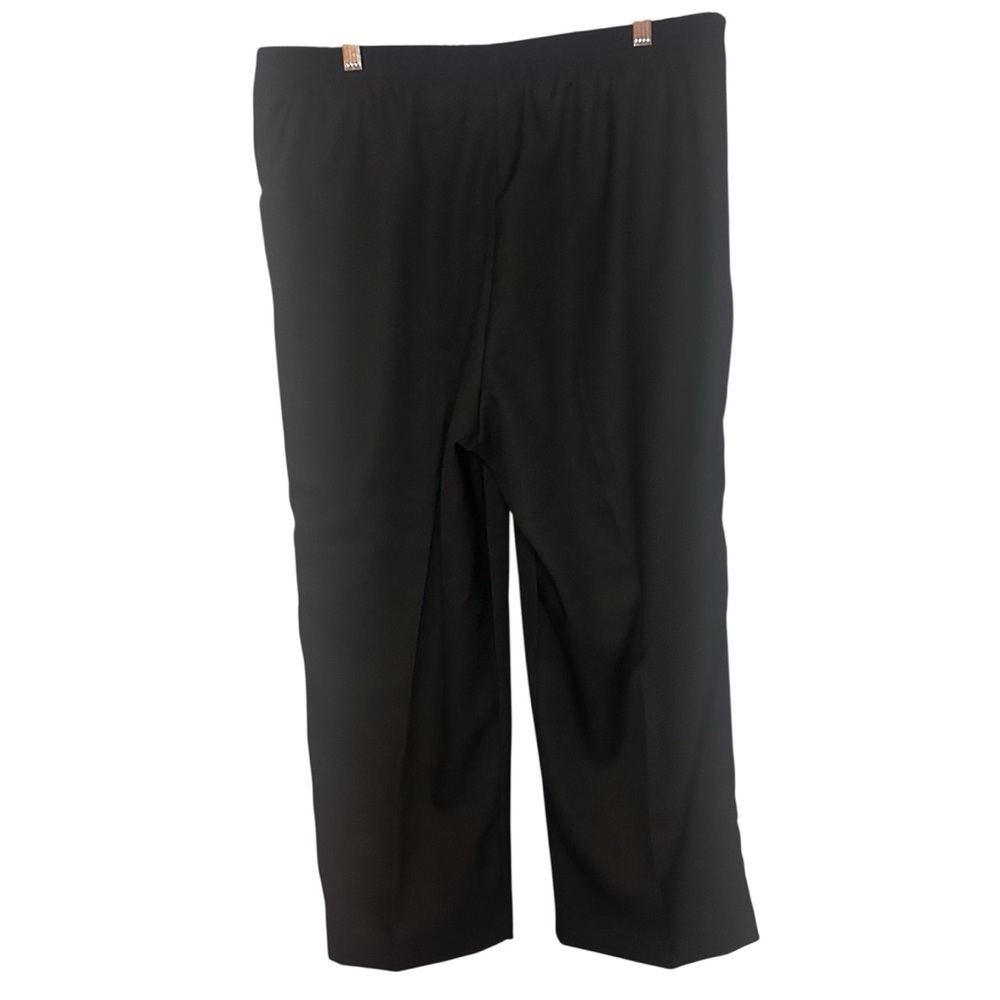 Alfred Dunner Black Wide Leg Pants 16W Pull-On Career Classic
